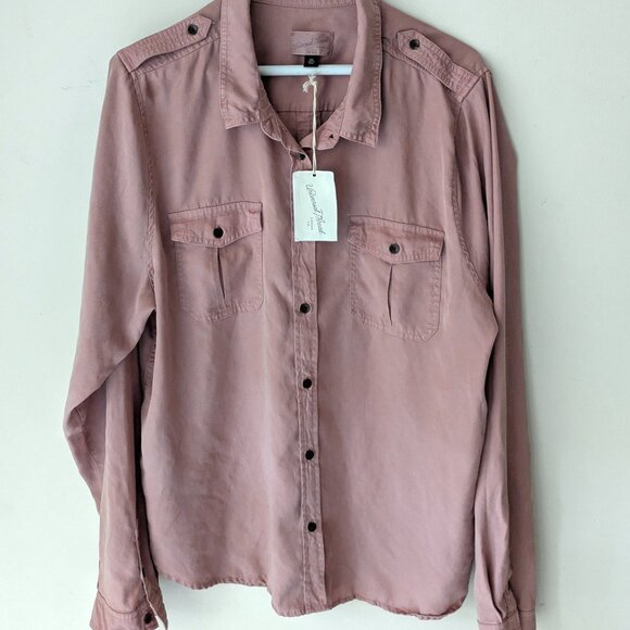 NWT Universal Thread Dusty Pink Cargo Button Down Oversize Boyfriend Shirt XXL - Picture 1 of 4
